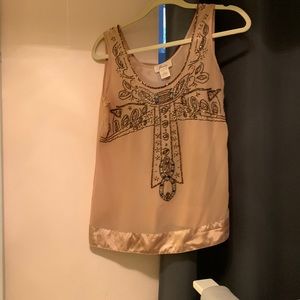 Beaded sheer tank top